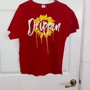 Red graphic t-shirt